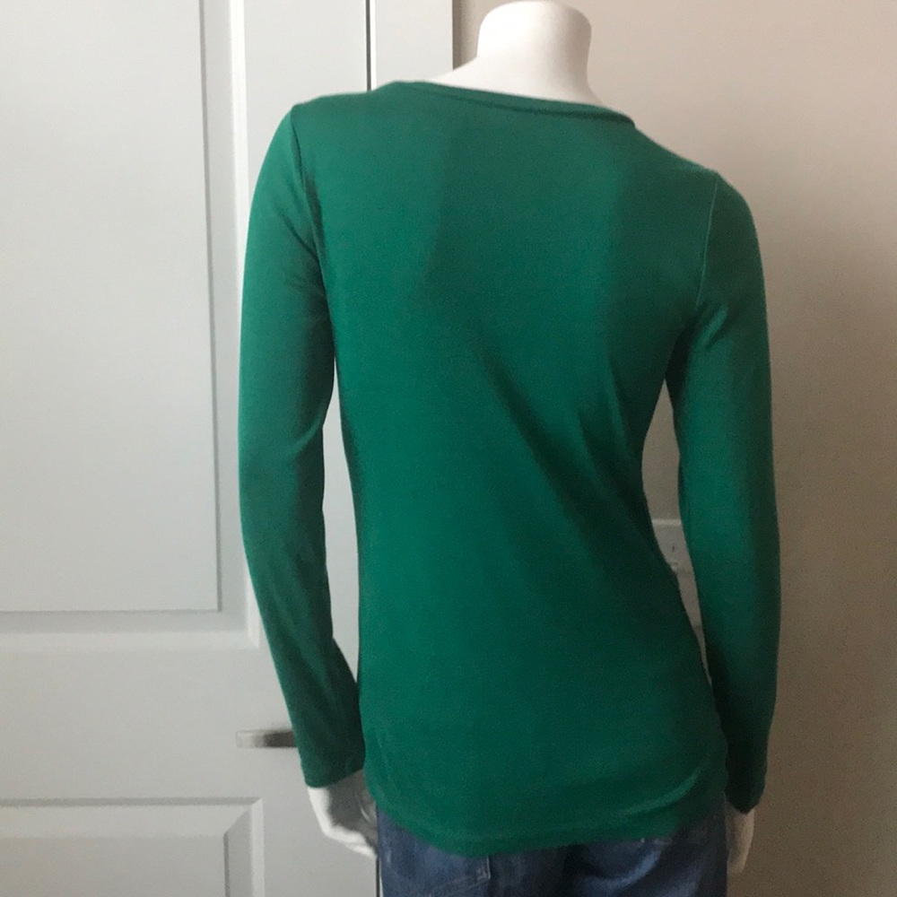 Jcrew Ls Basic Tee Solid Green Size M - image 7